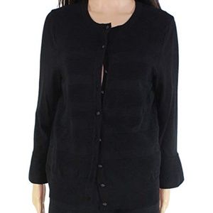 NWT Charter Club Womens Bell-Sleeve Cardigan Sweater Black XL